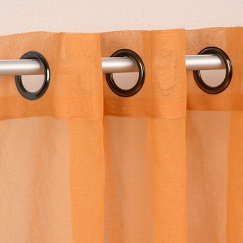 Ösengardine einfarbig Voile Struktur ocker 135x260cm