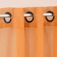 Ösengardine einfarbig Voile Struktur ocker 135x260cm