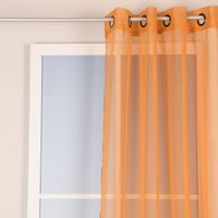 Ösengardine einfarbig Voile Struktur ocker 135x260cm