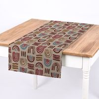 SCHÖNER LEBEN. Tischläufer Regenbogen beige blau rot 40x160cm