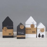 Rayher Geschenkboxen Faltschachteln Haus 3 Stück schwarz 10x7.5x20cm