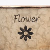 Pflanztopf Flower konisch mit Henkel Metall grau braun 17x9cm