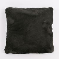 Deko Kuschelkissen Plüsch einfarbig dunkelgrau 45x45cm