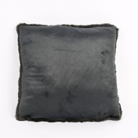 Deko Kuschelkissen Plüsch einfarbig dunkelgrau 45x45cm