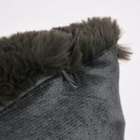 Deko Kuschelkissen Plüsch einfarbig dunkelgrau 45x45cm