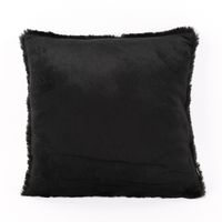 Deko Kuschelkissen Plüsch einfarbig schwarz 45x45cm