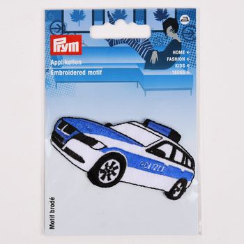 Prym Applikation Polizeiauto blau weiß 7.8x4cm