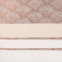 Gardinenstoff Dekostoff Leinenoptik Streifen Fächer terracotta weiß 1.50m Breite