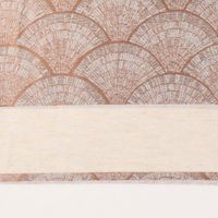 Gardinenstoff Dekostoff Leinenoptik Streifen Fächer terracotta weiß 1.50m Breite