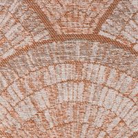 Gardinenstoff Dekostoff Leinenoptik Streifen Fächer terracotta weiß 1.50m Breite