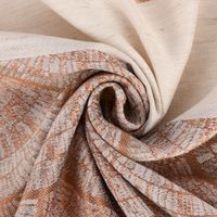 Gardinenstoff Dekostoff Leinenoptik Streifen Fächer terracotta weiß 1.50m Breite