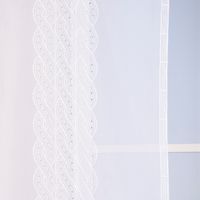Stickpaneel Flächenvorhang Meterware mit Stickerei Flechtmuster weiß 60cm breit