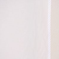 Stickpaneel Flächenvorhang Meterware mit Wellenrand-Stickerei weiß 60cm breit