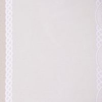 Stickpaneel Flächenvorhang Meterware mit Stickerei Schnörkel Wellenrand weiß 60cm breit