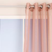 Ösengardine einfarbig Voile Struktur altrosa 135x260cm