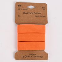Schrägband Einfassband Baumwolle 20mm uni hell orange 3m