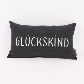 Magma Deko Kissen mit Aufschrift Glückskind anthrazit 30x50cm