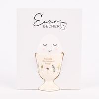 Grafik Werkstatt Eierbecher Genieße die kleinen Dinge! weiß goldfarbig 5x6cm