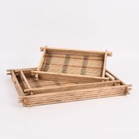 Deko Tablett Holz Stäbchen natur div. Größen