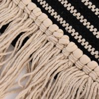 Tasche Boho Chic Fransen natur schwarz 38x42x10cm