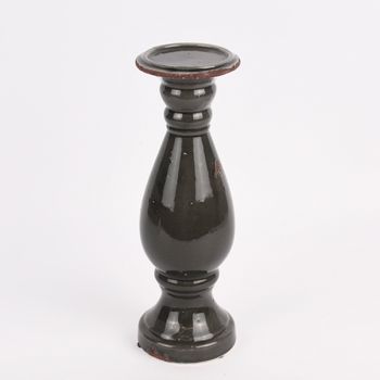 Kerzenständer Kerzenhalter Vintage Keramik anthrazit groß 35x12cm