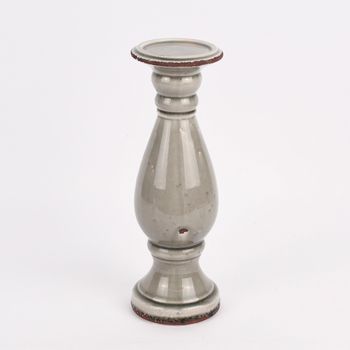 Kerzenständer Kerzenhalter Vintage Keramik grau groß 35x12cm