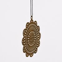 Deko Hänger Ornament Blume Metall Cut-Out messingfarbig 12cm