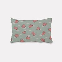 SCHÖNER LEBEN. Kissenhülle Flying Pigs Schweinchen Wolken mint rosa w