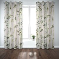 Panama Dekostoff Baumwolle Pacific Bambus dunkel-beige grün 140cm