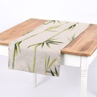 Panama Dekostoff Baumwolle Pacific Bambus dunkel-beige grün 140cm