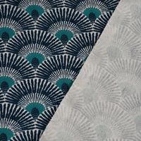 Dekostoff Baumwollstoff Ramos Fächer petrol 180cm Breite