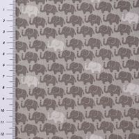 Baumwollstoff Popeline Elefanten klein grau hellgrau 1.5m Breite