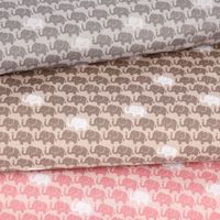 Baumwollstoff Popeline Elefanten klein rosa weiß 1.5m Breite