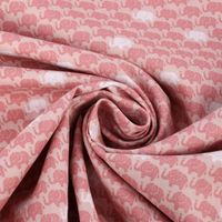 Baumwollstoff Popeline Elefanten klein rosa weiß 1.5m Breite
