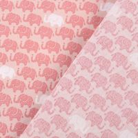 Baumwollstoff Popeline Elefanten klein rosa weiß 1.5m Breite