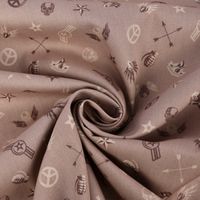 Baumwollstoff Popeline Militär Sterne Abzeichen taupe braun beige 1.5m Breite