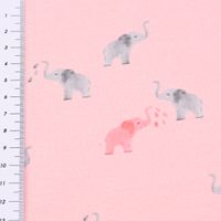 Baumwolljersey Digitaldruck Elefanten rosa grau 1.5m Breite