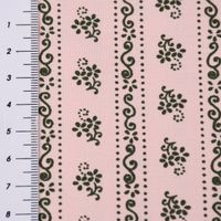 Baumwollstoff Trachten Blumen Ranken Punkte rosa khaki 1.50m Breite