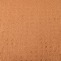 Double Gauze Musselin Lochstickerei Blumen einfarbig camel 1.35m Breite