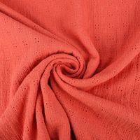 Double Gauze Musselin Lochstickerei Blumen einfarbig hummer 1.35m Breite
