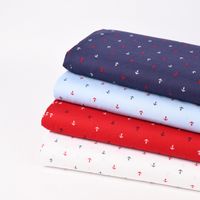 Baumwollstoff Anker klein weiß blau rot 1.5m Breite