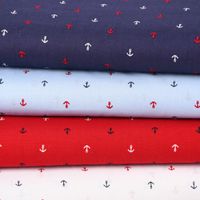 Baumwollstoff Anker klein weiß blau rot 1.5m Breite