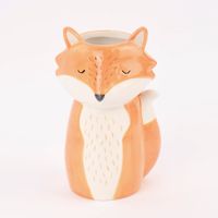 Sass & Belle Vase Fuchs orange weiß 19x8cm