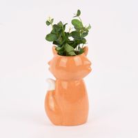 Sass & Belle Vase Fuchs orange weiß 19x8cm