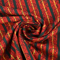 Baumwollstoff Trachten Streifen Ranken Punkte rot dunkelgrün gelb 1.5
