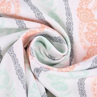 Baumwollstoff Trachten Blumen Ranken Streifen weiß mint rosa grau 1.50