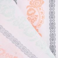 Baumwollstoff Trachten Blumen Ranken Streifen weiß mint rosa grau 1.50