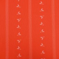 Baumwollstoff Trachten Hagebuttenzweige Streifen Punkte orange weiß 1.