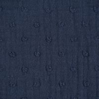 Double Gauze Musselin DOBBY Knötchen einfarbig jeansblau 1.35m Breite