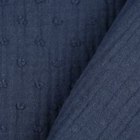 Double Gauze Musselin DOBBY Knötchen einfarbig jeansblau 1.35m Breite